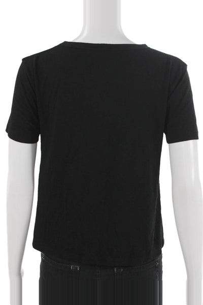 J Crew Womens Modal Crew Neck Basic T Shirt Short Sleeve Black Size S