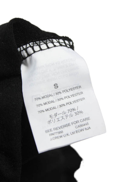 J Crew Womens Modal Crew Neck Basic T Shirt Short Sleeve Black Size S