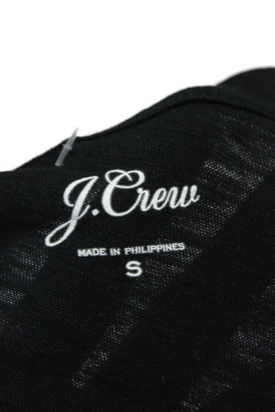 J Crew Womens Black Graphic Crew Neck Cotton T Shirt Short Sleeve Size S