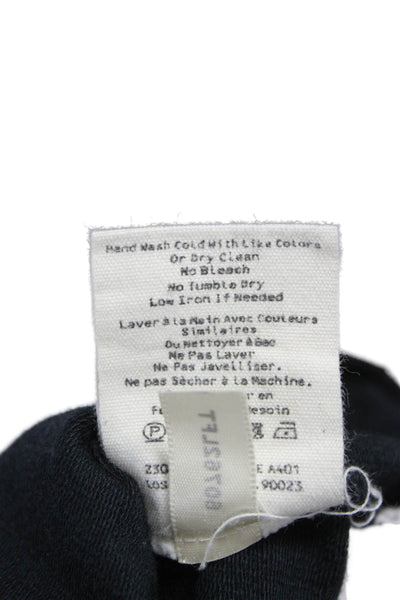 L'Agence Women Tunic T-Shirt Black Cotton Crew Neck Longsleeve Pullover Size XS
