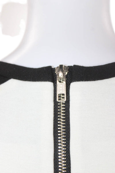 Milly Womens Sheath Dress Black Colorblock Short Sleeve Zip Size S