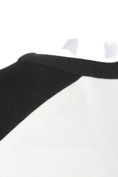 Milly Womens Sheath Dress Black Colorblock Short Sleeve Zip Size S