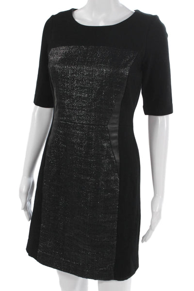 Milly Womens Sheath Dress Black Cotton Zip Knee Length Size 4