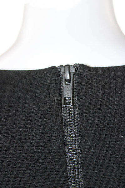 Milly Womens Sheath Dress Black Cotton Zip Knee Length Size 4