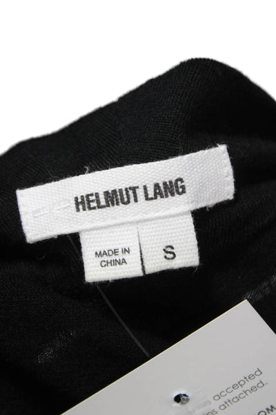 Helmut Lang Women Sweater Dress Black Cowl Long Sleeve Wool Mini Size S