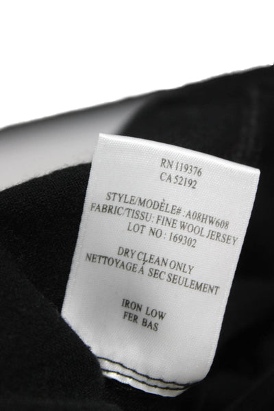 Helmut Lang Women Sweater Dress Black Cowl Long Sleeve Wool Mini Size S