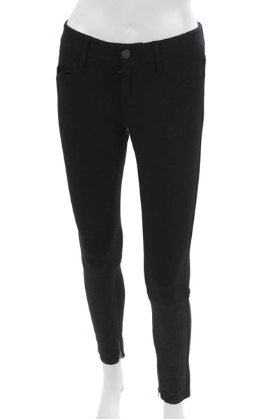Paige Womens Ankle Pants Black Rayon Button Size 25