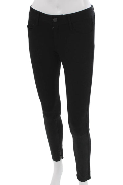Paige Womens Ankle Pants Black Rayon Button Size 25