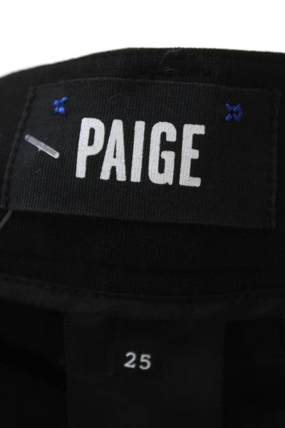 Paige Womens Ankle Pants Black Rayon Button Size 25
