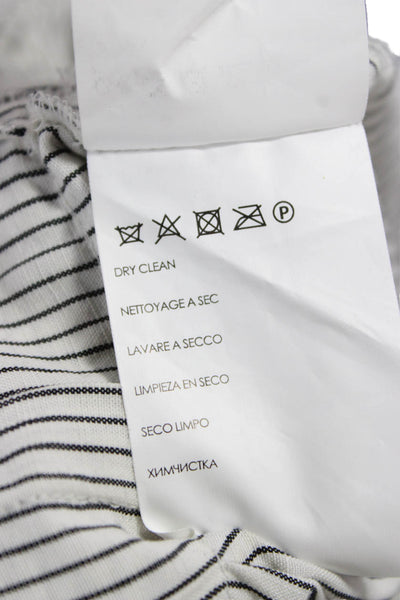 Club Monaco Women Paperbag Shorts White Striped Lyocell Tie Size 00