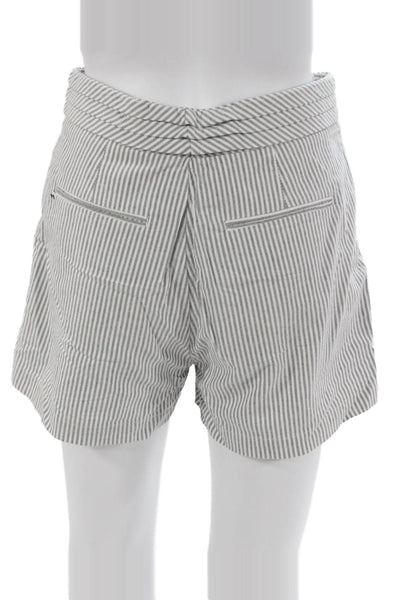 Rag & Bone Womens Paperbag Shorts White Striped Cotton Button Size 0