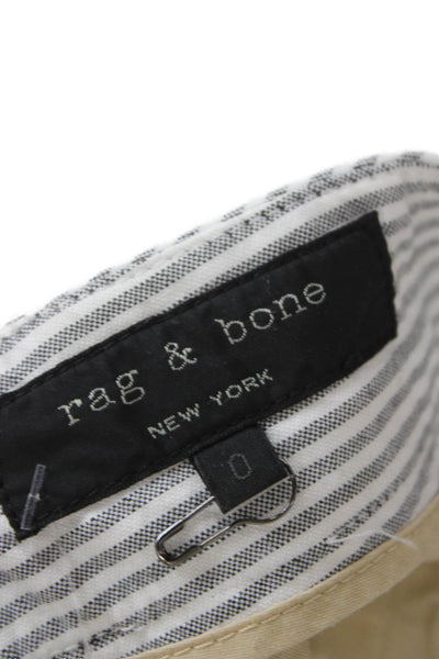 Rag & Bone Womens Paperbag Shorts White Striped Cotton Button Size 0
