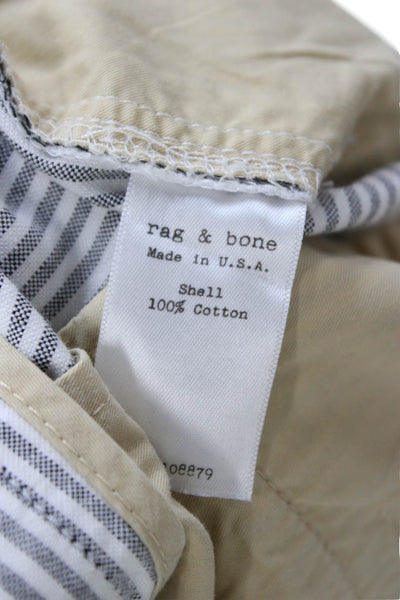 Rag & Bone Womens Paperbag Shorts White Striped Cotton Button Size 0