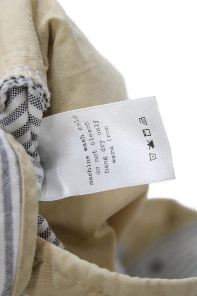 Rag & Bone Womens Paperbag Shorts White Striped Cotton Button Size 0