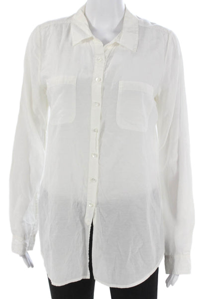 Calypso Saint Barth Womens Tunic Collared Cotton Long Sleeve White Size S