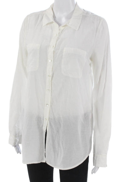 Calypso Saint Barth Womens Tunic Collared Cotton Long Sleeve White Size S