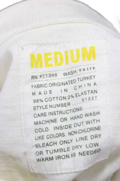 J Crew Womens Basic Jacket White Cotton Blend Long Sleeve Button Size M