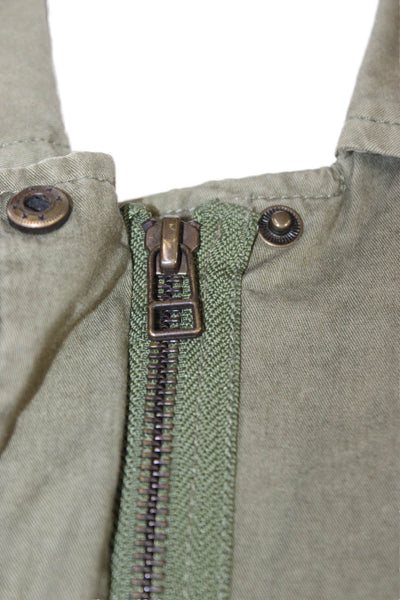 Velvet by Graham & Spencer Women Military Jacket Green Zip Longsleeve Size S