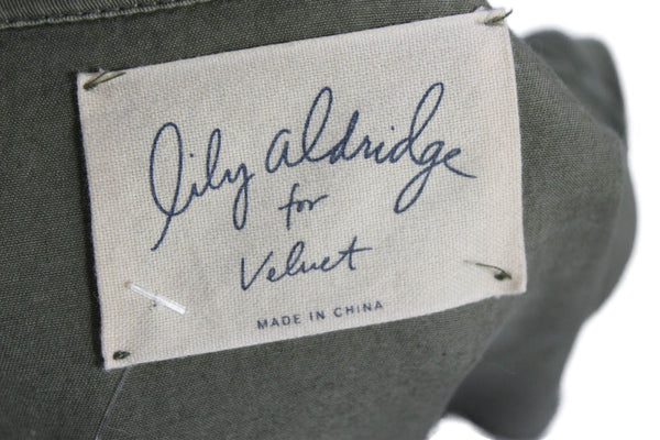 Velvet by Graham & Spencer Women Military Jacket Green Zip Longsleeve Size S