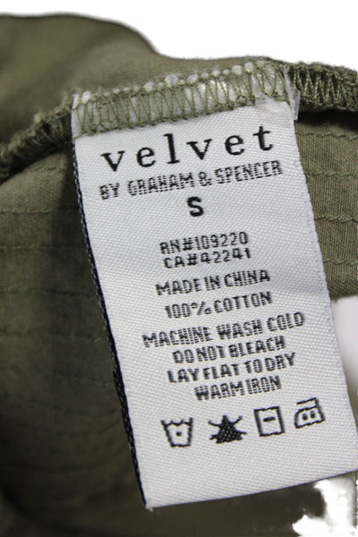 Velvet by Graham & Spencer Women Military Jacket Green Zip Longsleeve Size S