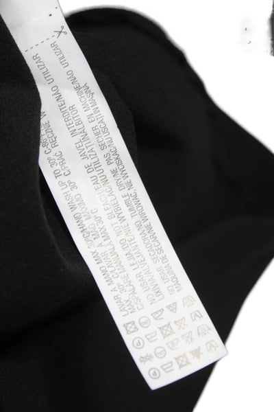 Zara Womens Basic Blouse Black Acrylic Mock Neck 3/4 Sleeve Zip Size S