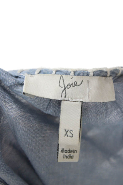 Joie Women Tunic Halter Cotton Sleeveless Blue Size XS
