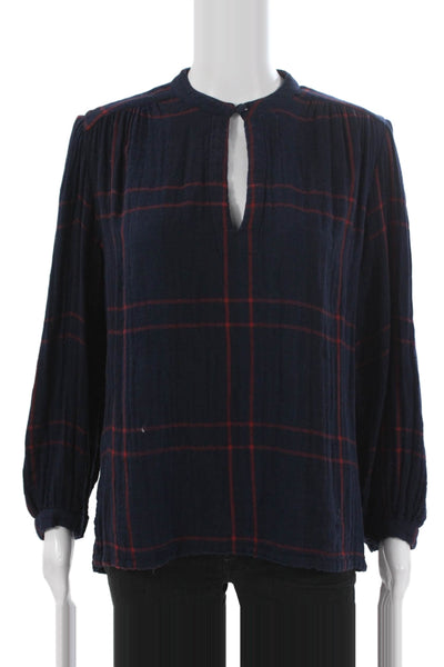 Birds of Paradis Womens Tunic Blue VNeck Long Sleeve Size S