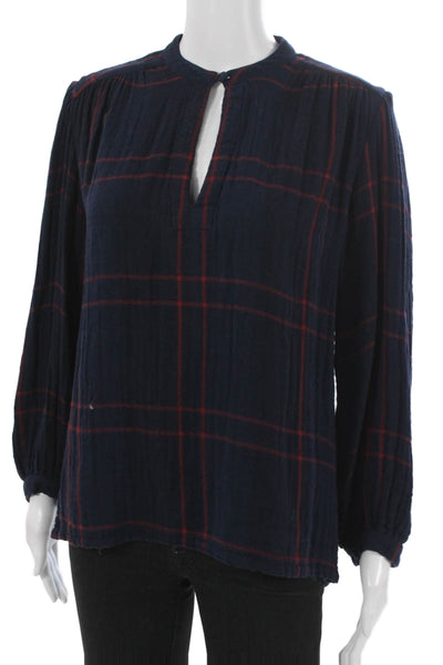 Birds of Paradis Womens Tunic Blue VNeck Long Sleeve Size S