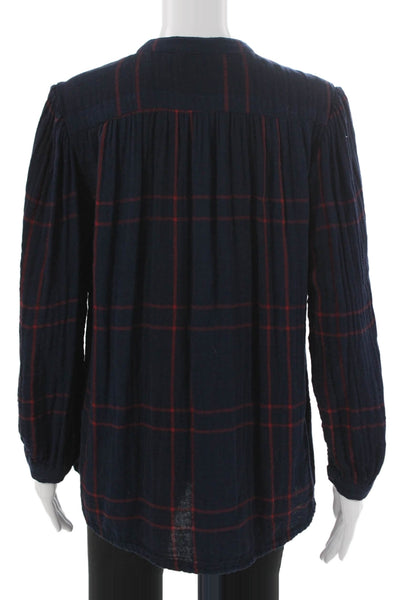 Birds of Paradis Womens Tunic Blue VNeck Long Sleeve Size S