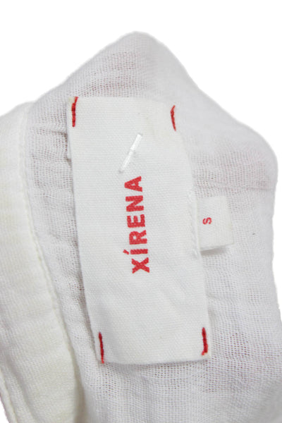Xirena Women Basic Sleeveless V-Neck Cotton Blouse White Size S