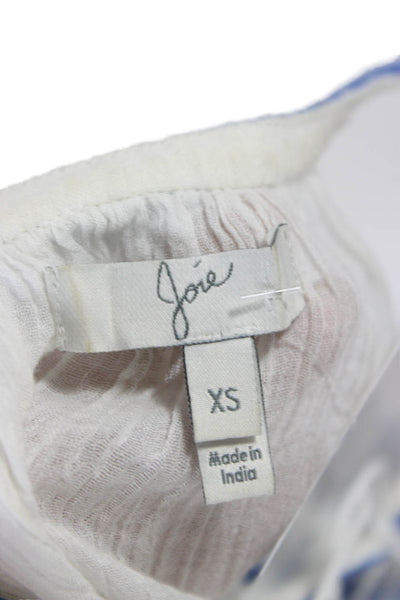 Joie Women Halter Sleeveless Geometric Cotton Tunic White Size XS