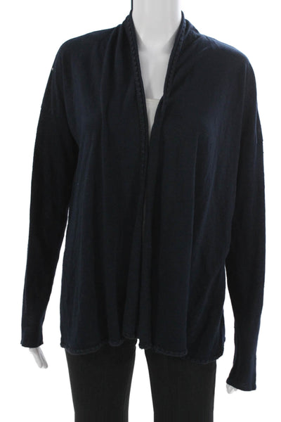 Calypso Saint Barth Women Linen V Neck Long Sleeve Cardigan Blue Size S