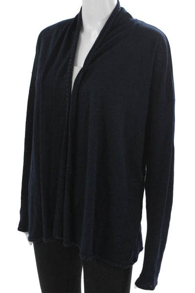 Calypso Saint Barth Women Linen V Neck Long Sleeve Cardigan Blue Size S