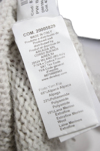 Dondup Womens Alpaca V Neck Cardigan Gray Long Sleeve Size 38