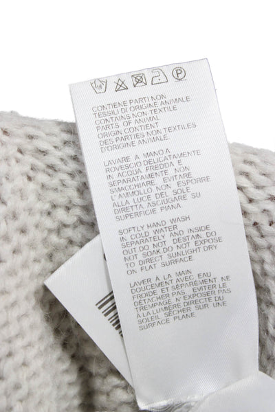 Dondup Womens Alpaca V Neck Cardigan Gray Long Sleeve Size 38