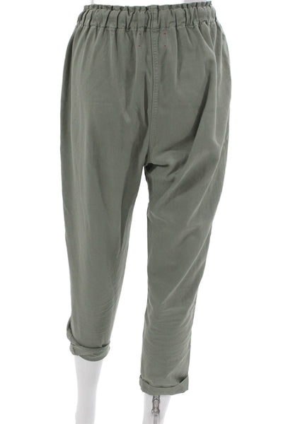 Xirena Women Jogger Pants Green Cotton Drawstring Size XS