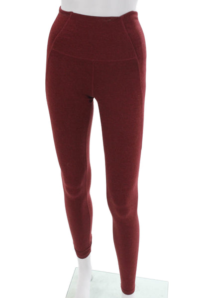 LNDR Women Ankle Leggings Red Polyester Size 2