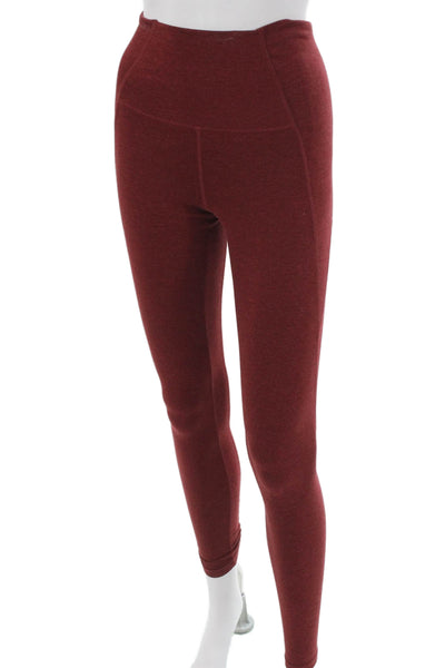 LNDR Women Ankle Leggings Red Polyester Size 2