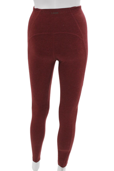 LNDR Women Ankle Leggings Red Polyester Size 2