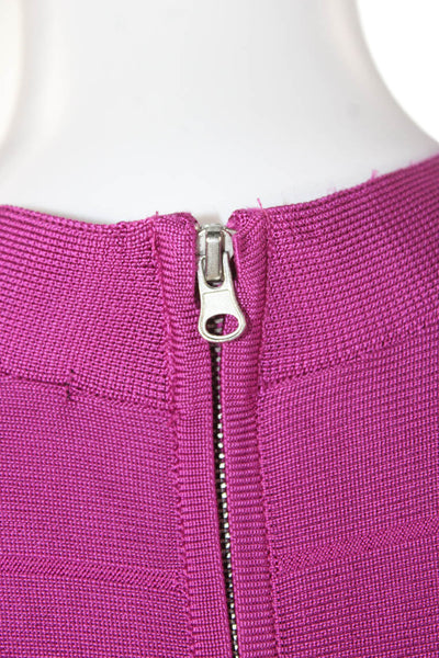 Venus Womens Bodycon Dress Purple V Neck Sleeveless Zip Short Size 4