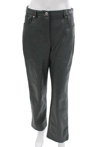 7 For All Mankind Womens Gray Polyurethane Button Pants Size M