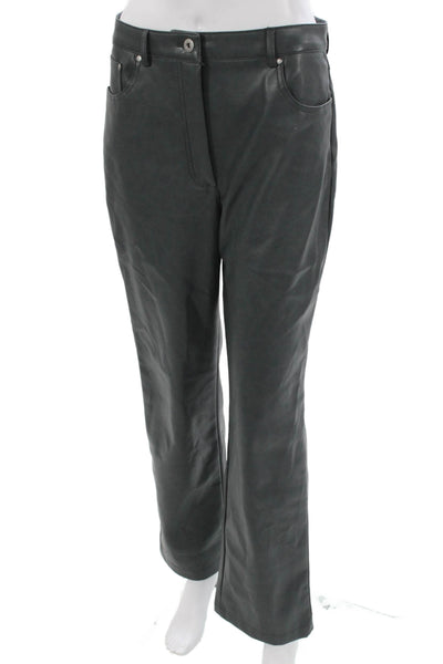 7 For All Mankind Womens Gray Polyurethane Button Pants Size M