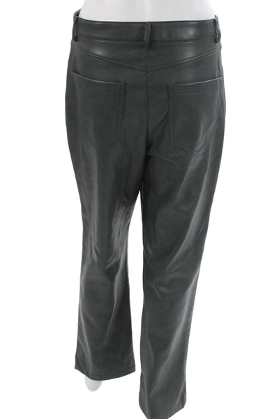 7 For All Mankind Womens Gray Polyurethane Button Pants Size M