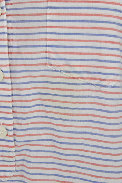 J Crew Women Multicolor Striped Collared Tunic Button-Up Long Sleeve Size S