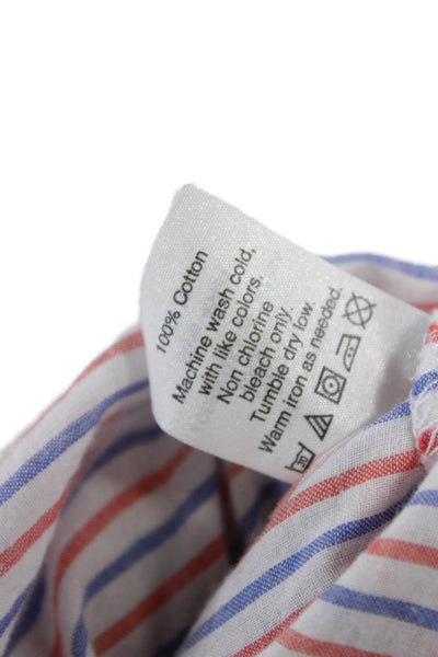 J Crew Women Multicolor Striped Collared Tunic Button-Up Long Sleeve Size S