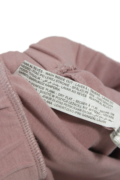 Zara Womens Pink Cotton Crew Neck Short Sleeve Pullover Sweatshirt Size L