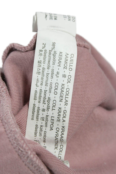 Zara Womens Pink Cotton Crew Neck Short Sleeve Pullover Sweatshirt Size L