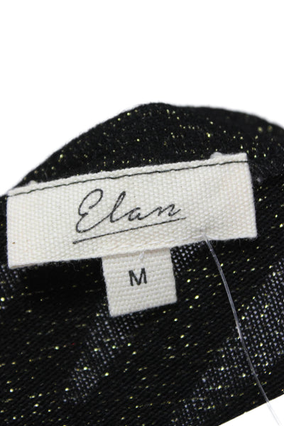 Elan Womens Black Modal Boat Neck Pullover Sweater Long Sleeve Size M