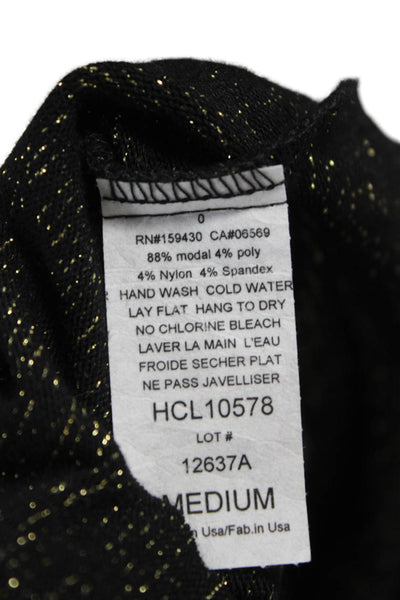 Elan Womens Black Modal Boat Neck Pullover Sweater Long Sleeve Size M