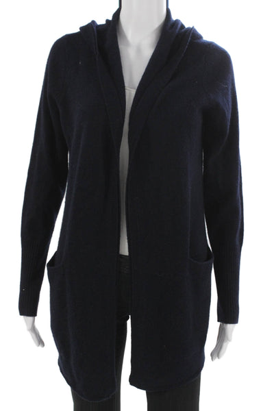 Max Studio Women Blue Cashmere V Neck Cardigan Long Sleeve Size S